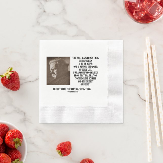 Serviette En Papier G.K. Chesterton Grande Expérience du Schéma de l'Ê (En situation)
