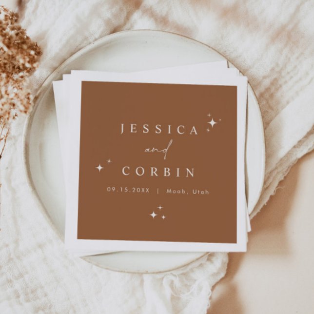 Serviette En Papier GALA Bohemian Terracotta Celestial Star Desert (Créateur téléchargé)