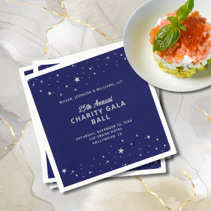 Serviette En Papier Gala Événement Charity Ball Élégant Blue Silver St