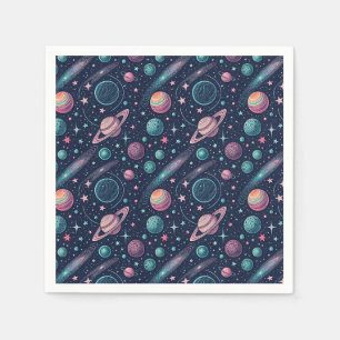Serviette En Papier Galaxie cosmique, étoiles célestes et motif de pla