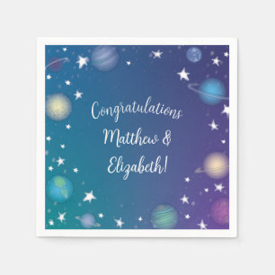 Serviette En Papier Galaxie du Baby shower spatial