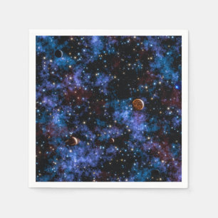 Serviette En Papier Galaxies colorées, étoiles et planètes