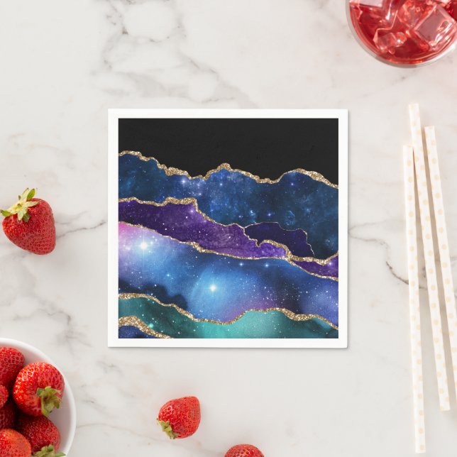 Serviette En Papier Galaxy Agate Series Design 13  (En situation)