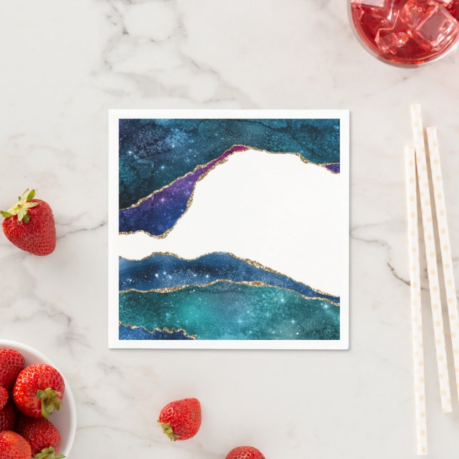 Serviette En Papier Galaxy Agate Series Design 3  (En situation)