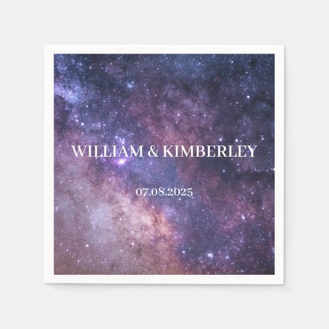 Serviette En Papier Galaxy Céleste Consellation Ciel Mariage élégant (Devant)