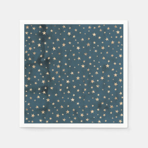 Serviette En Papier Galaxy Gold Stars Papier bleu Napkin