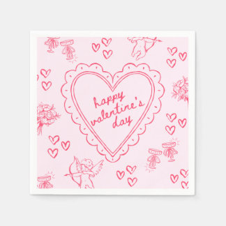 Serviette En Papier Galentine’s Day Valentine Girly Pink
