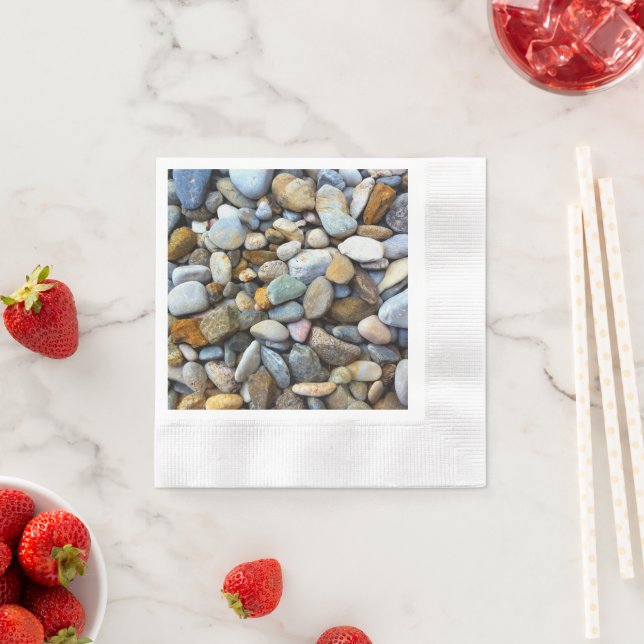 Serviette En Papier  Galets de plage   (En situation)
