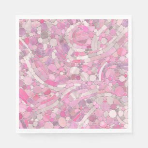 Serviette En Papier Galets Mosaic Art - Rose rose pâle