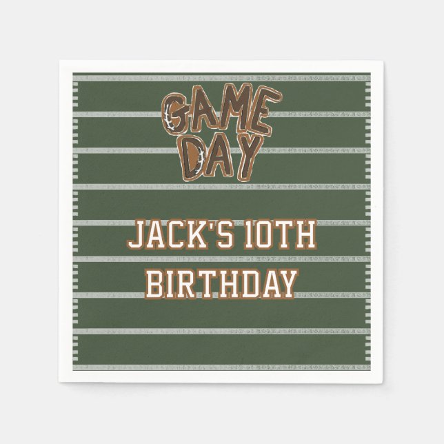 Serviette En Papier Game Day Football  (Devant)