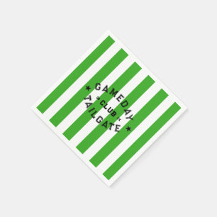 Serviette En Papier Gameday Tailgate Club Green Stripe Custom Party