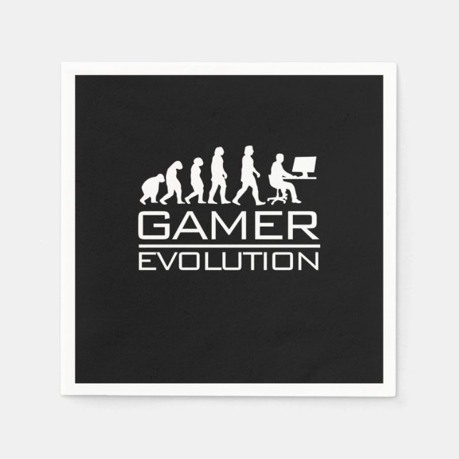 Serviette En Papier Gamer Gift | Évolution des gamers (Devant)