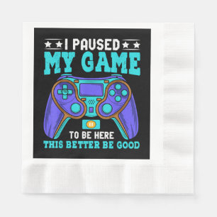 Serviette En Papier Gamer Shirt Boys Hommes Enfants Ados A Interrompu