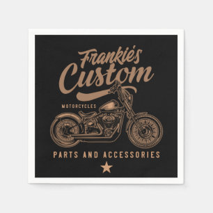 Serviette En Papier Garage de motocyclette Bobber personnalisé