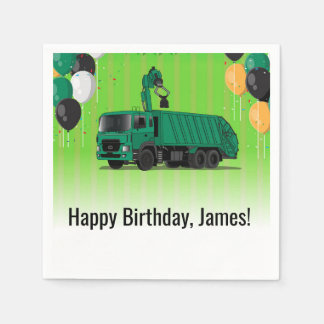 Serviette En Papier Garbage Truck Anniversaire Napkin