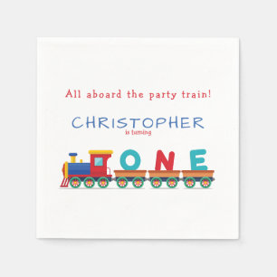 Serviette En Papier Garçon 1er Anniversaire Train Chugga Chugga Choo C