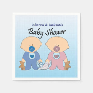 Serviette En Papier Garçon et filles Jumeaux Baby shower serviettes
