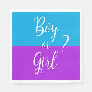Serviette En Papier Garçon ou fille pourpre et bleu
