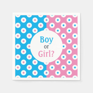 Serviette En Papier Garçon ou fille ? Révélation de genre rose et bleu