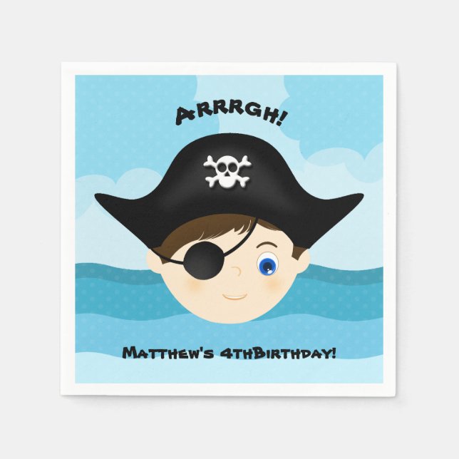 Serviette En Papier Garçon Pirate (Devant)