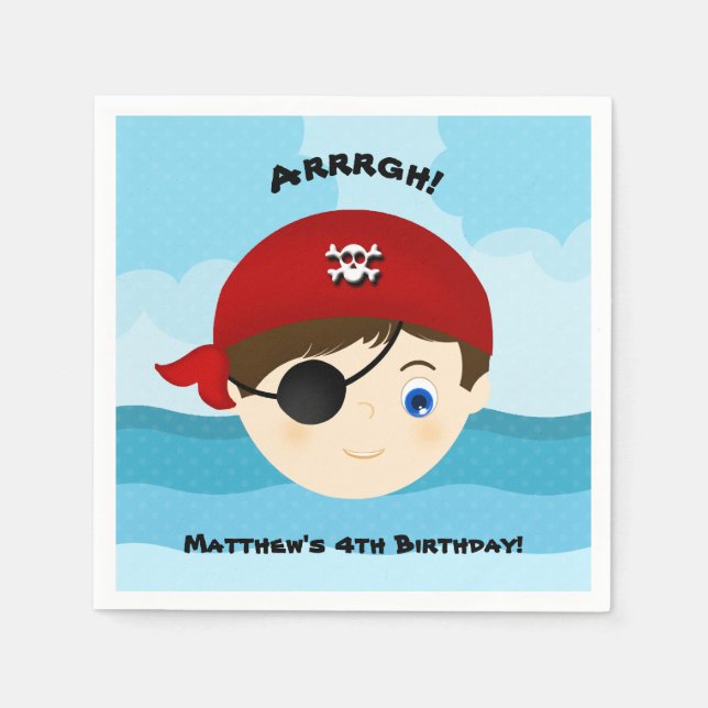 Serviette En Papier Garçon Pirate (Devant)