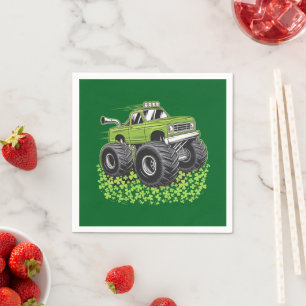 Serviette En Papier Garçon Saint-Patrick Jour Tout-Petit Camion Monstr