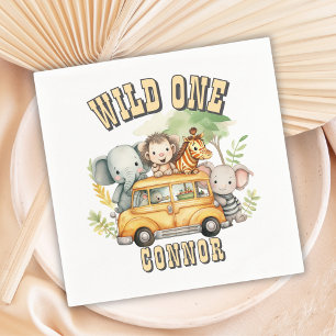 Serviette En Papier Garçons anniversaire safari animaux sauvage un 