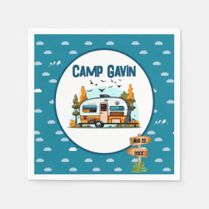 Serviette En Papier Garçons Camper vintage camping extérieur