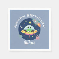 Garçons Cool Blue Space Alien Galaxy Anniversaire