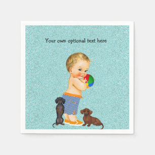 Serviette En Papier Garçons Dachshund Pool Party Napkins