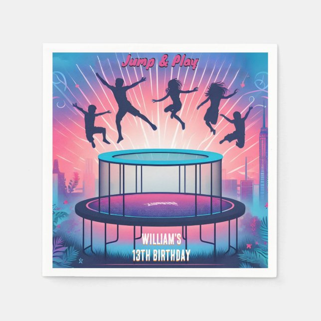 Serviette En Papier garçons enfants cool trampoline Park 13e anniversa (Devant)