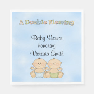 Serviette En Papier Garçons jumeaux de baby shower