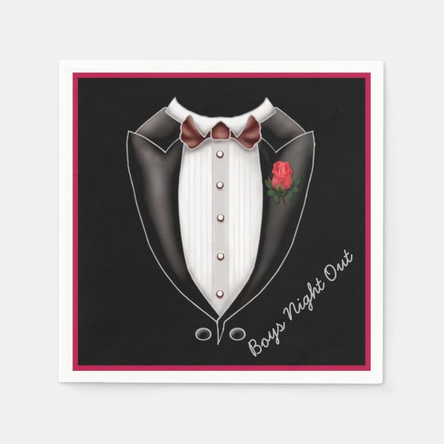 Serviette En Papier Garçons Night Out Tuxedo Party Napkins (Devant)