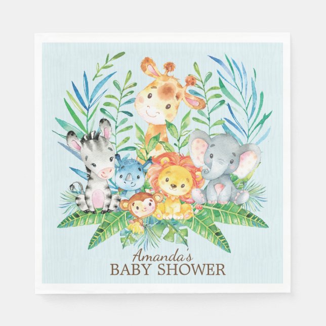 Serviette En Papier Garçons Safari Jungle Baby shower papier serviette (Devant)