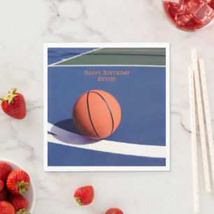 Serviette En Papier Garçons Sports modernes Enfants Cour Bleue Basketb