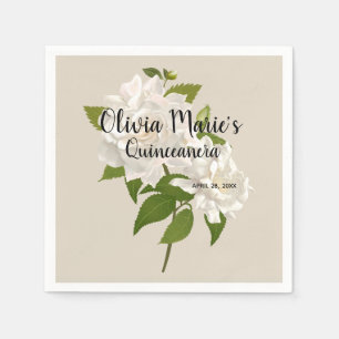 Serviette En Papier Gardenia vintage Florale Quinceañera