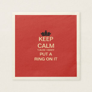 Serviette En Papier GARDER CALM Funny Harry & Meghan Papier Party Napk