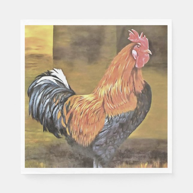 Serviette En Papier Garder les poulets de l'agriculture de l'art coq (Devant)