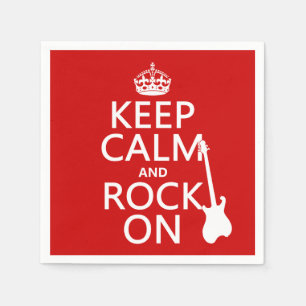 Serviette En Papier Gardez le calme et basculez sur (guitare) (toute