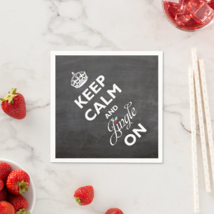 Serviette En Papier Gardez Le Calme Et Jingle Sur Chalkboard Drôle Va