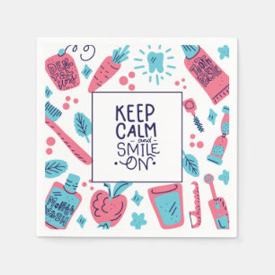 Serviette En Papier Gardez le calme et souriez sur l'expression