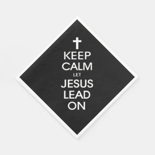Serviette En Papier Gardez Le Calme Laissez Jésus Diriger - Religieux 