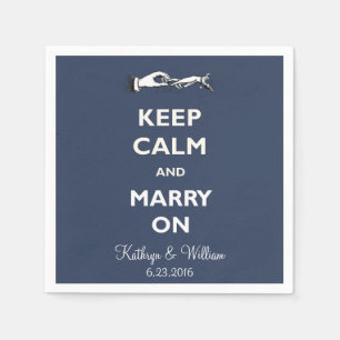 Serviette En Papier Gardez le calme Marry Marine Personnalisé