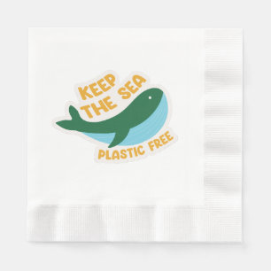 Serviette En Papier Gardez le plastique de la mer libre