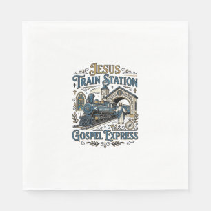 Serviette En Papier Gare de train Jésus Gospel Express Gare de train J