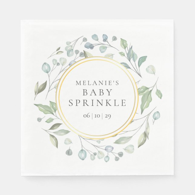 Serviette En Papier Garland verdure Bébé Sprinkle / Douche (Devant)