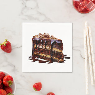 Serviette En Papier Gâteau au chocolat multi-couches indulgent de Slip