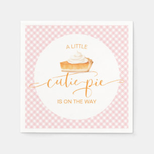 Serviette En Papier Gâteau au citrouille Cutie Pie plaid rose baby sho