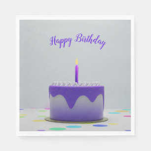 Serviette En Papier Gâteau d'anniversaire pourpre