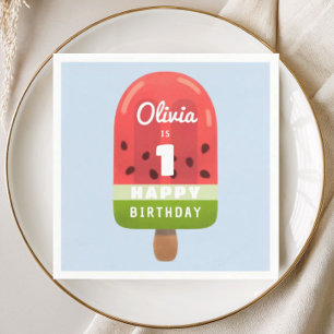 Serviette En Papier Gâteau de glace pastèque mignon pour 1er anniversa